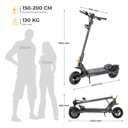 Ausom Gosoul 2 E-Scooter, 1100-W-Motor, 48-V-Akku mit 13 Ah, 20 km/h, Reichweite 70 km – Dunkelgrau — Foto 17