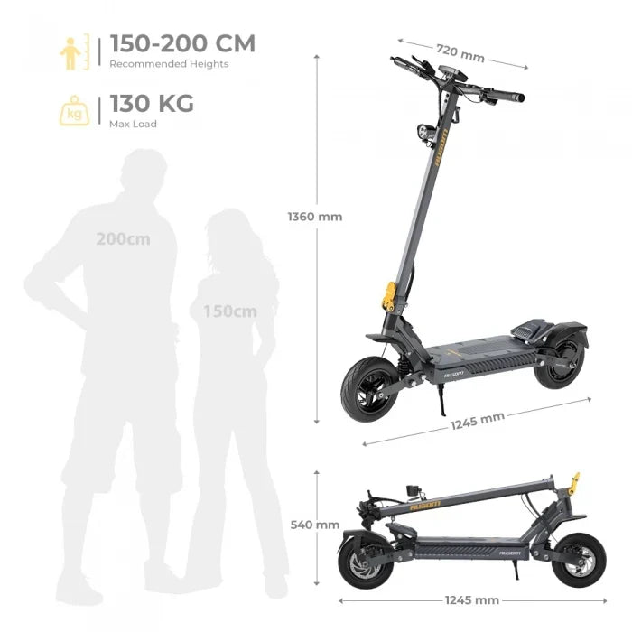 Ausom Gosoul 2 E-Scooter, 1100-W-Motor, 48-V-Akku mit 13 Ah, 20 km/h, Reichweite 70 km – Dunkelgrau — Foto 9