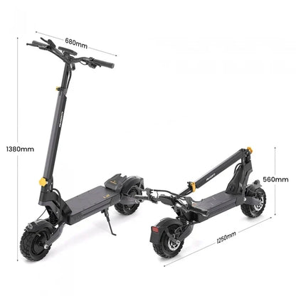 Ausom L2 faltbarer Elektroroller mit zwei Motoren, 2 × 800 W, 20 km/h, 48-V-Akku mit 15,6 Ah, 10 × 3-Zoll-Reifen, Reichweite 70 km — Foto 8